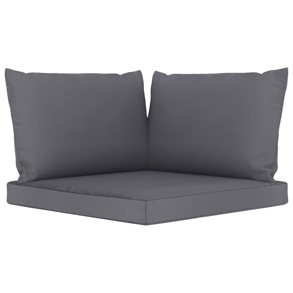 Garten-Palettensofa 3-Sitzer mit Kissen Anthrazit Kiefernholz