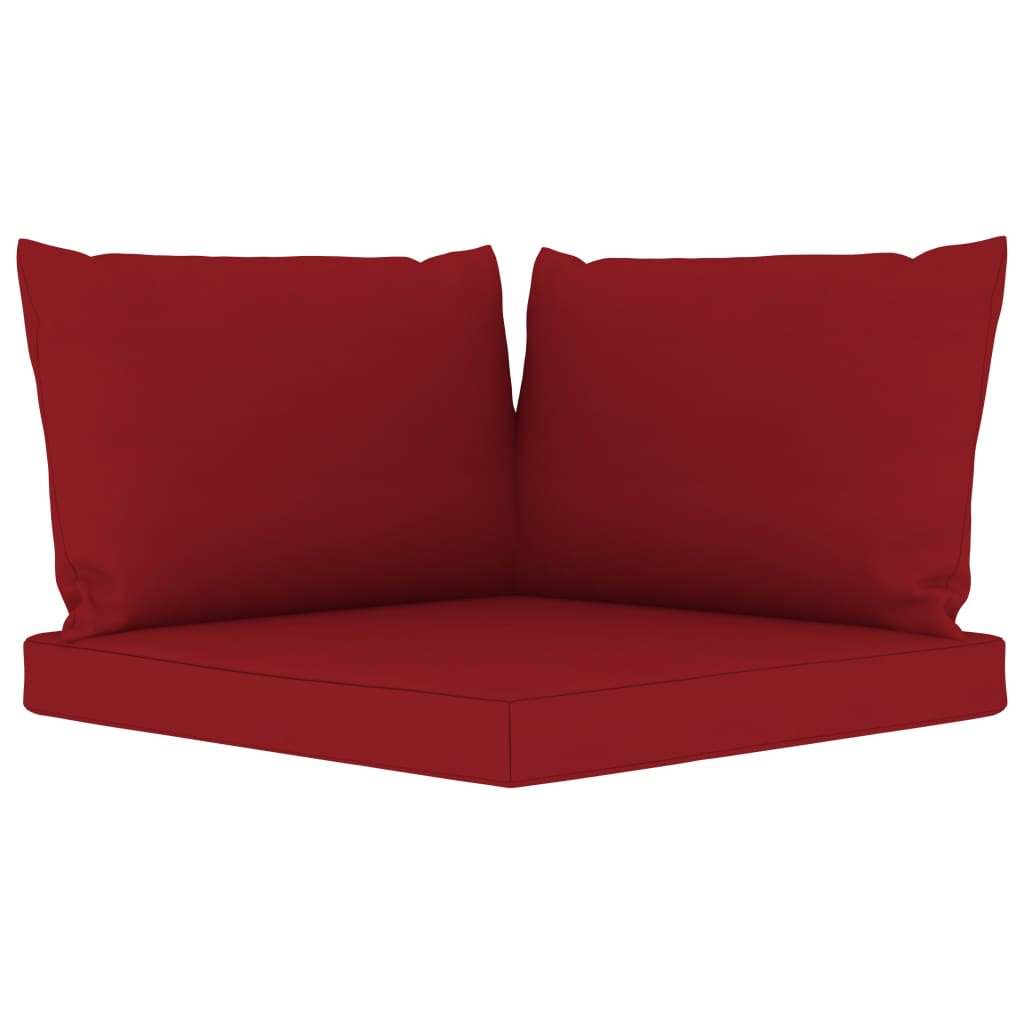 Garten-Palettensofa 3-Sitzer mit Kissen Weinrot Kiefernholz
