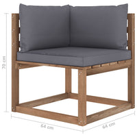 Thumbnail for Garten-Palettensofa 4-Sitzer mit Kissen Kiefernholz Imprägniert