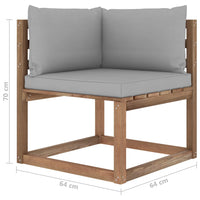 Thumbnail for Garten-Palettensofa 4-Sitzer mit Kissen Kiefernholz Imprägniert