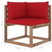 Thumbnail for Garten-Palettensofa 4-Sitzer mit Kissen Kiefernholz Imprägniert