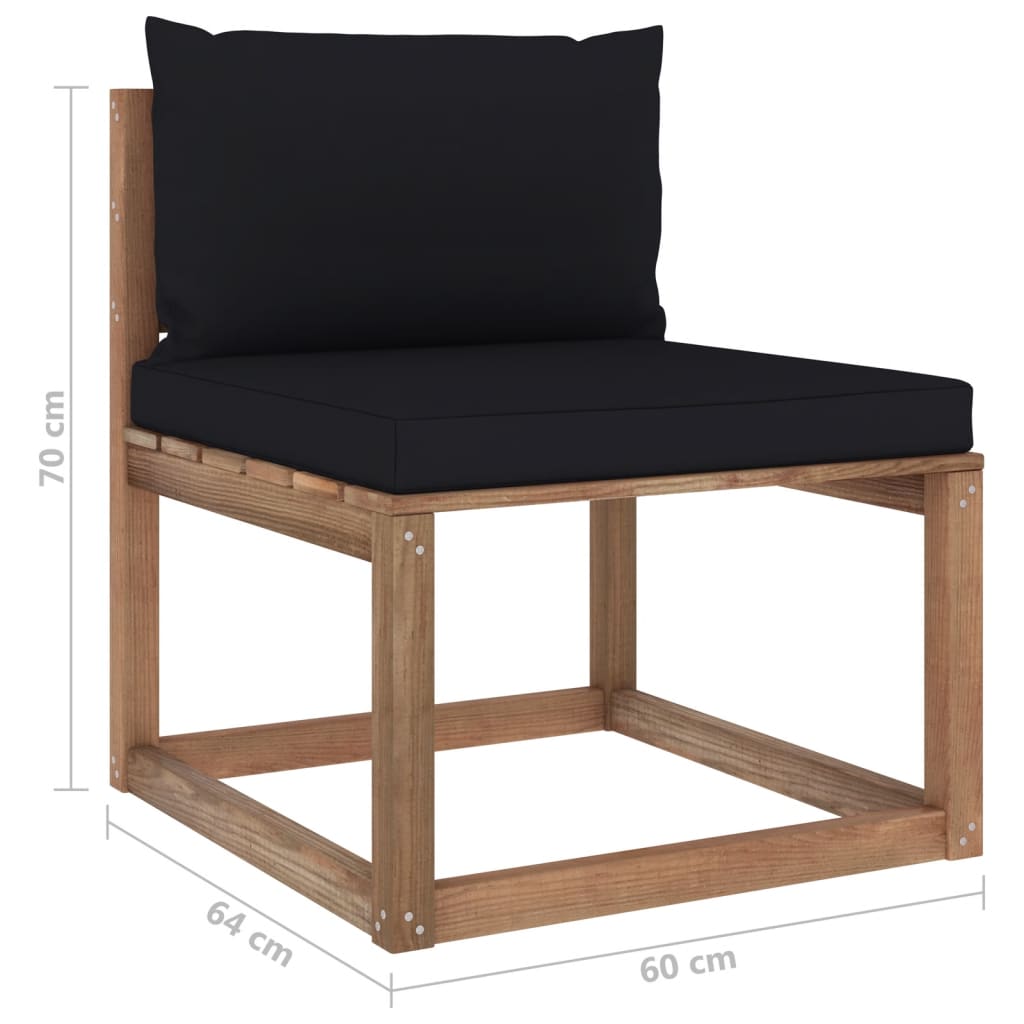 Garten-Palettensofa 4-Sitzer mit Kissen Kiefernholz Imprägniert