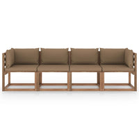 Thumbnail for Garten-Palettensofa 4-Sitzer mit Kissen Kiefernholz Imprägniert