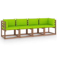 Thumbnail for Garten-Palettensofa 4-Sitzer mit Kissen Kiefernholz Imprägniert