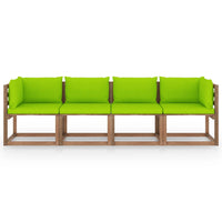 Thumbnail for Garten-Palettensofa 4-Sitzer mit Kissen Kiefernholz Imprägniert
