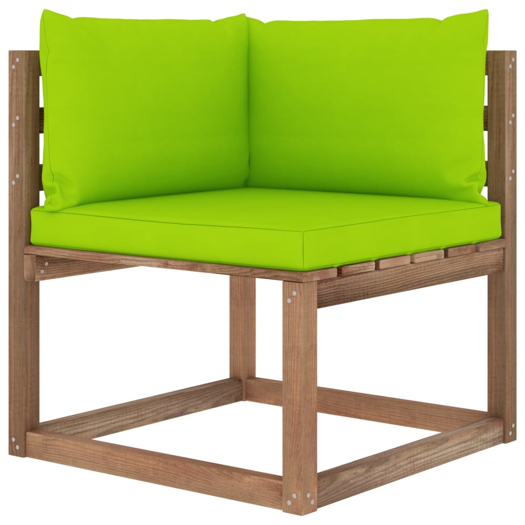Garten-Palettensofa 4-Sitzer mit Kissen Kiefernholz Imprägniert