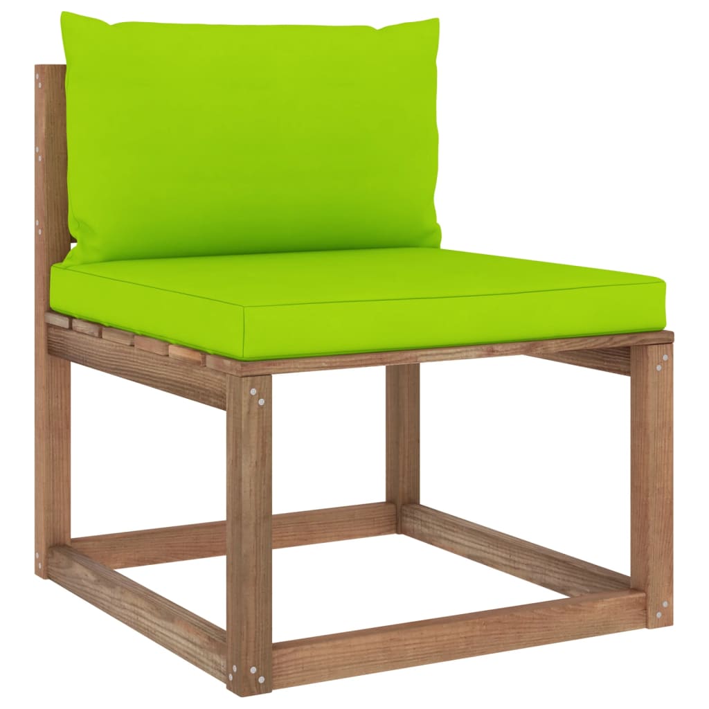 Garten-Palettensofa 4-Sitzer mit Kissen Kiefernholz Imprägniert