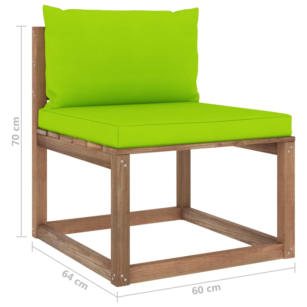 Garten-Palettensofa 4-Sitzer mit Kissen Kiefernholz Imprägniert