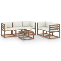 Thumbnail for 6-tlg. Garten-Lounge-Set mit Creme Kissen