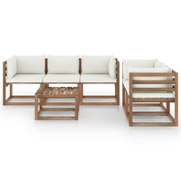 Thumbnail for 6-tlg. Garten-Lounge-Set mit Creme Kissen