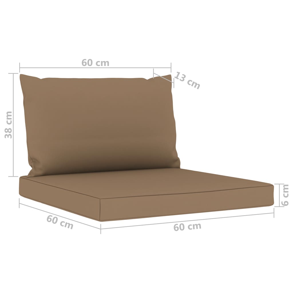 9-tlg. Garten-Lounge-Set mit Taupe Kissen