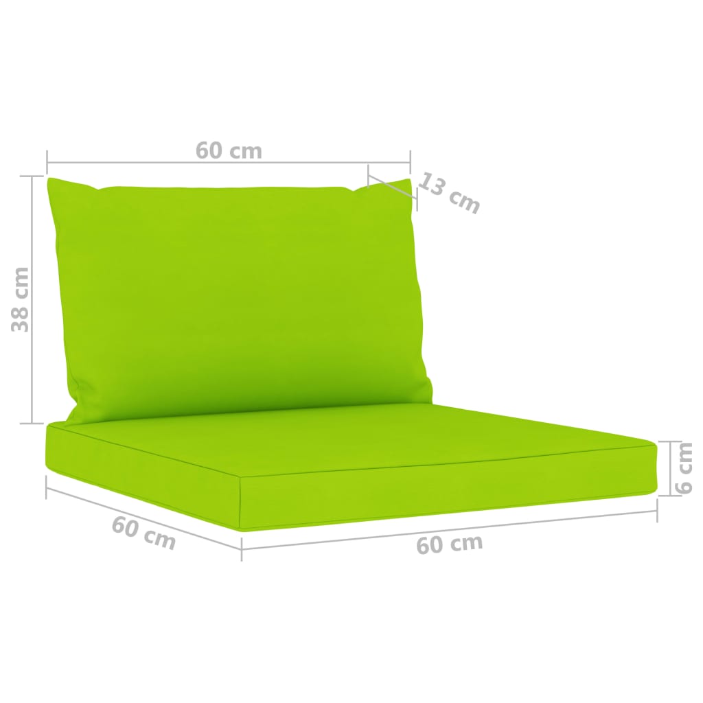 9-tlg. Garten-Lounge-Set mit Hellgrünen Kissen