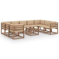 Thumbnail for 10-tlg. Garten-Lounge-Set mit Beigen Kissen