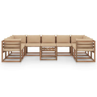 Thumbnail for 10-tlg. Garten-Lounge-Set mit Beigen Kissen