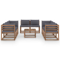 Thumbnail for 9-tlg. Garten-Lounge-Set mit Kissen Anthrazit