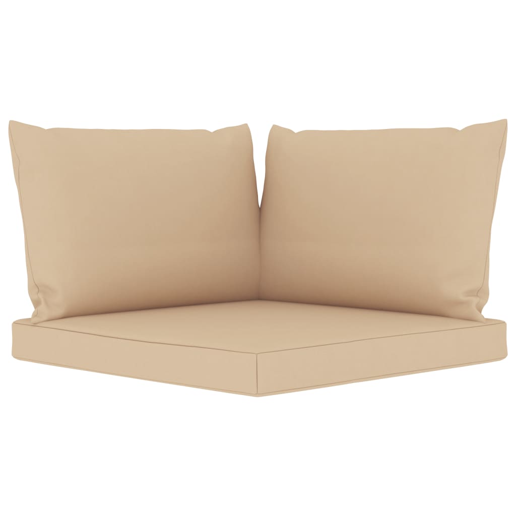 9-tlg. Garten-Lounge-Set mit Kissen Beige