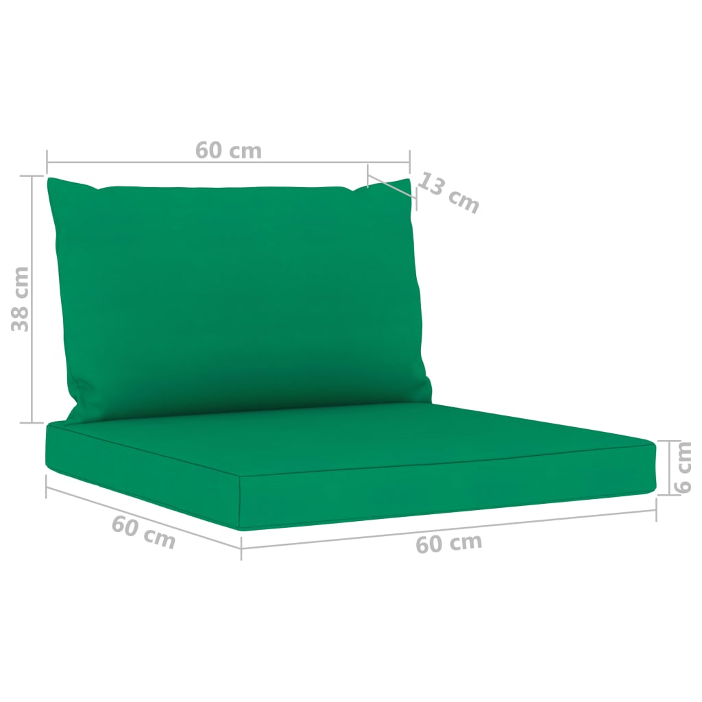 9-tlg. Garten-Lounge-Set mit Kissen Grün