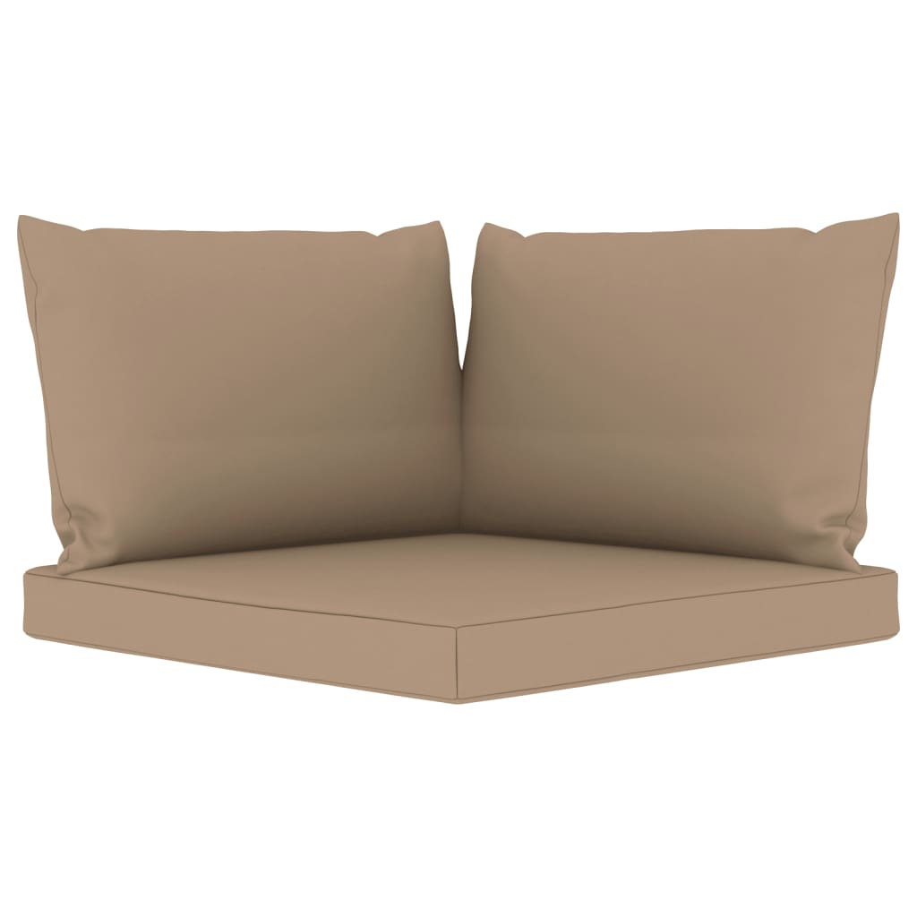 9-tlg. Garten-Lounge-Set mit Kissen Taupe