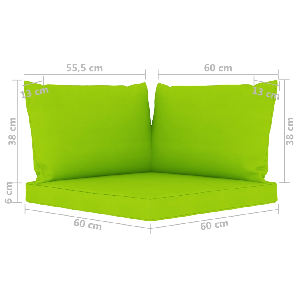 9-tlg. Garten-Lounge-Set mit Kissen Hellgrün