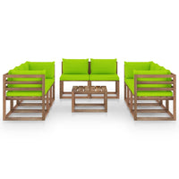 Thumbnail for 9-tlg. Garten-Lounge-Set mit Kissen Hellgrün