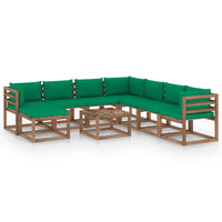 Thumbnail for 9-tlg. Garten-Lounge-Set mit Kissen Grün