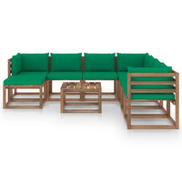 Thumbnail for 9-tlg. Garten-Lounge-Set mit Kissen Grün