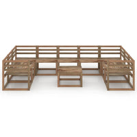 Thumbnail for 10-tlg. Garten-Lounge-Set Braun Imprägniertes Kiefernholz