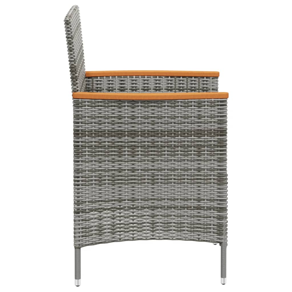 Garten-Essstühle 2 Stk. Poly Rattan Grau