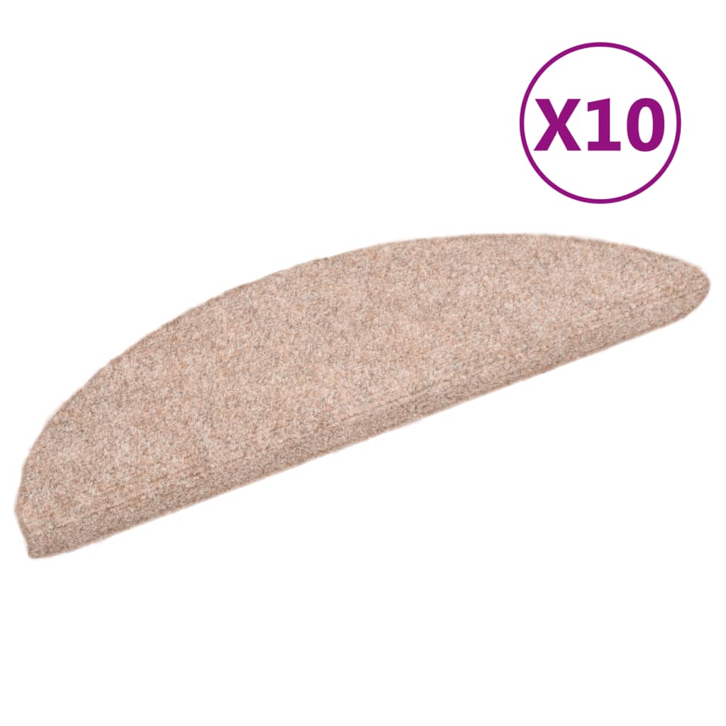 Selbstklebende Treppenmatten 10 Stk. Braun 56x17x3cm Nadelvlies