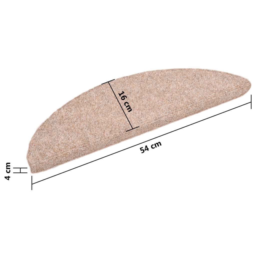 Selbstklebende Treppenmatten 10 Stk. Braun 56x17x3cm Nadelvlies