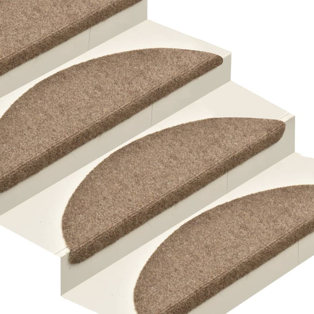 Selbstklebende Treppenmatten 5 Stk. Creme 56x17x3cm Nadelvlies