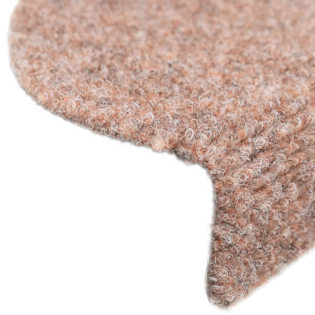 Selbstklebende Treppenmatten 10 Stk. Braun 65x21x4cm Nadelvlies