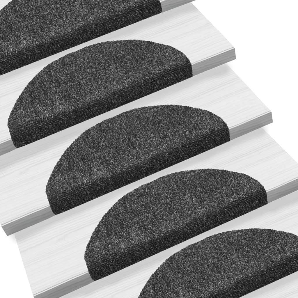 Selbstklebende Treppenmatten 10 Stk. Dunkelgrau 65x21x4 cm