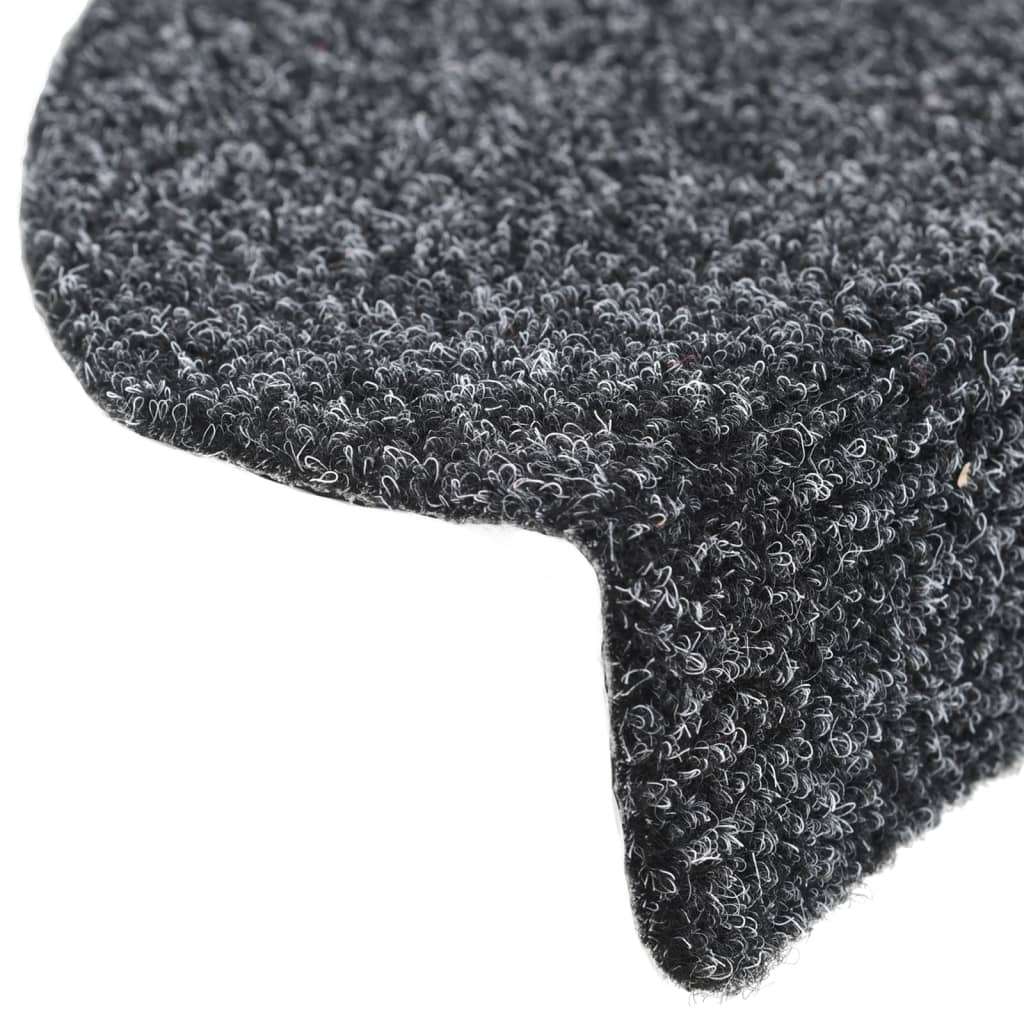 Selbstklebende Treppenmatten 10 Stk. Dunkelgrau 65x21x4 cm