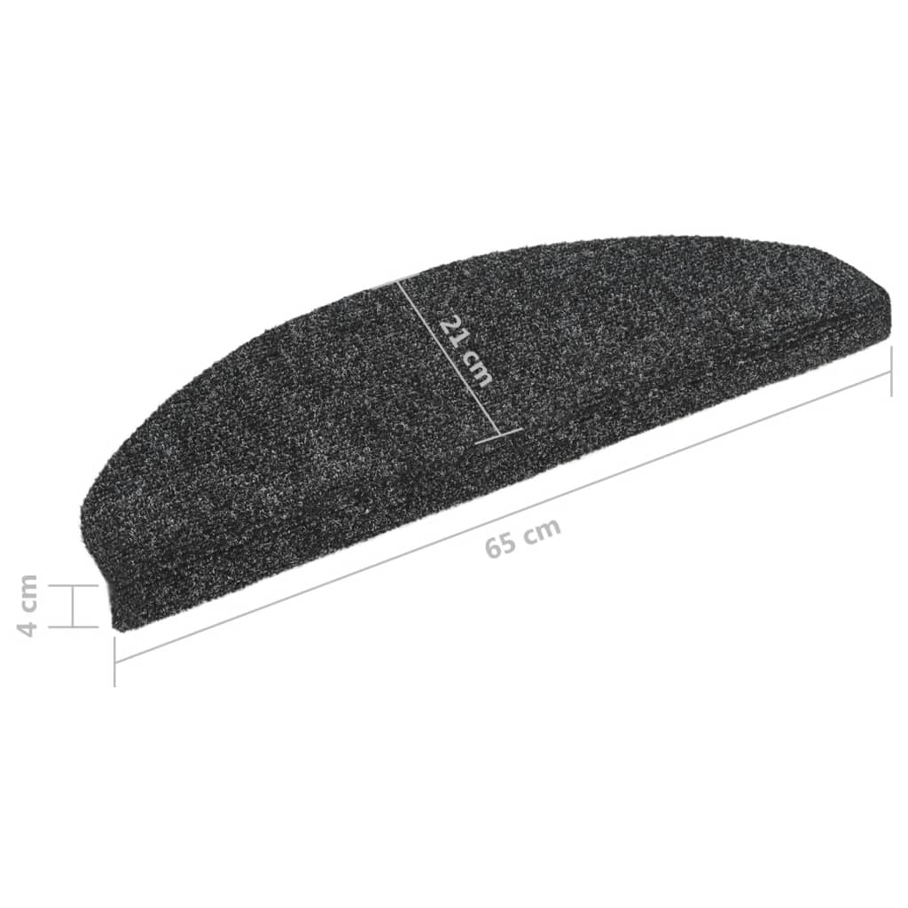 Selbstklebende Treppenmatten 10 Stk. Dunkelgrau 65x21x4 cm