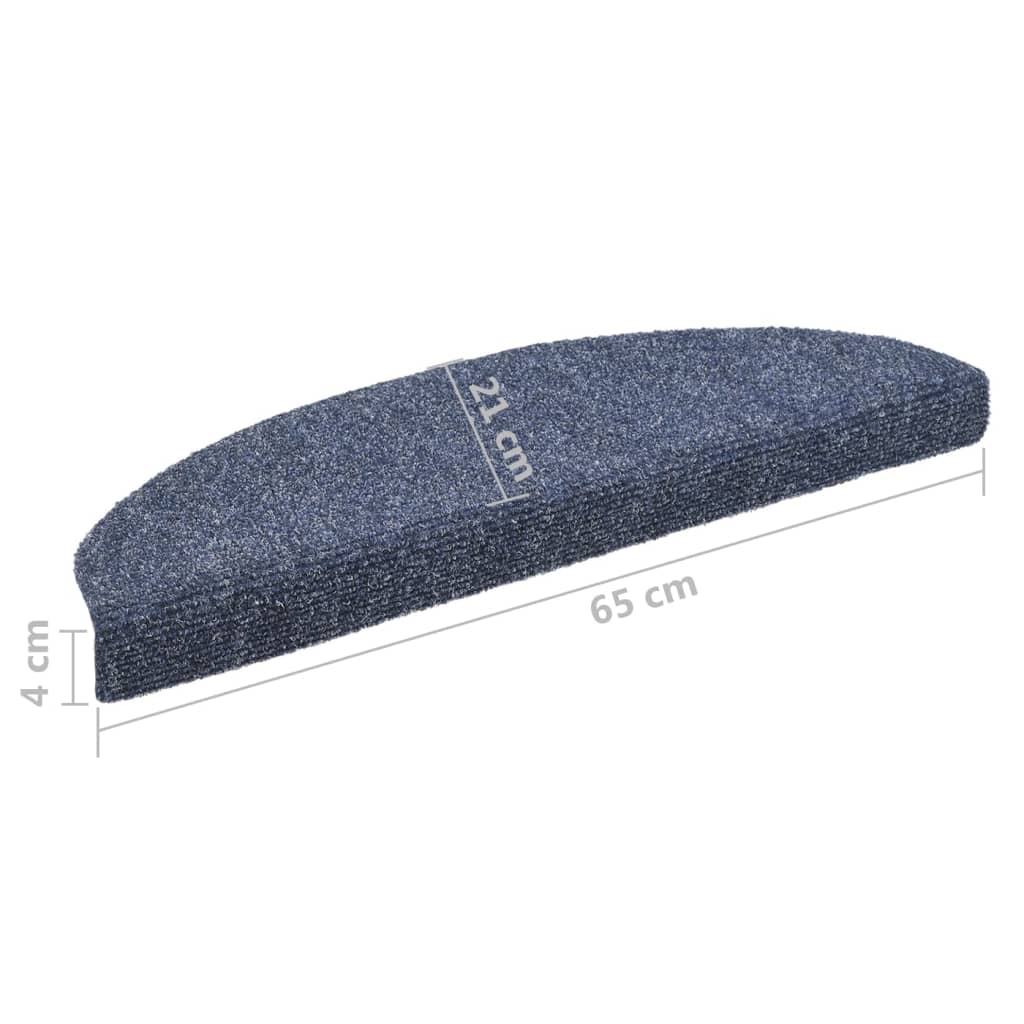 Selbstklebende Treppenmatten 10 Stk. Blau 65x21x4cm Nadelvlies