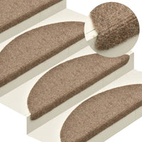 Thumbnail for Selbstklebende Treppenmatten 5 Stk. Creme 65x21x4cm Nadelvlies