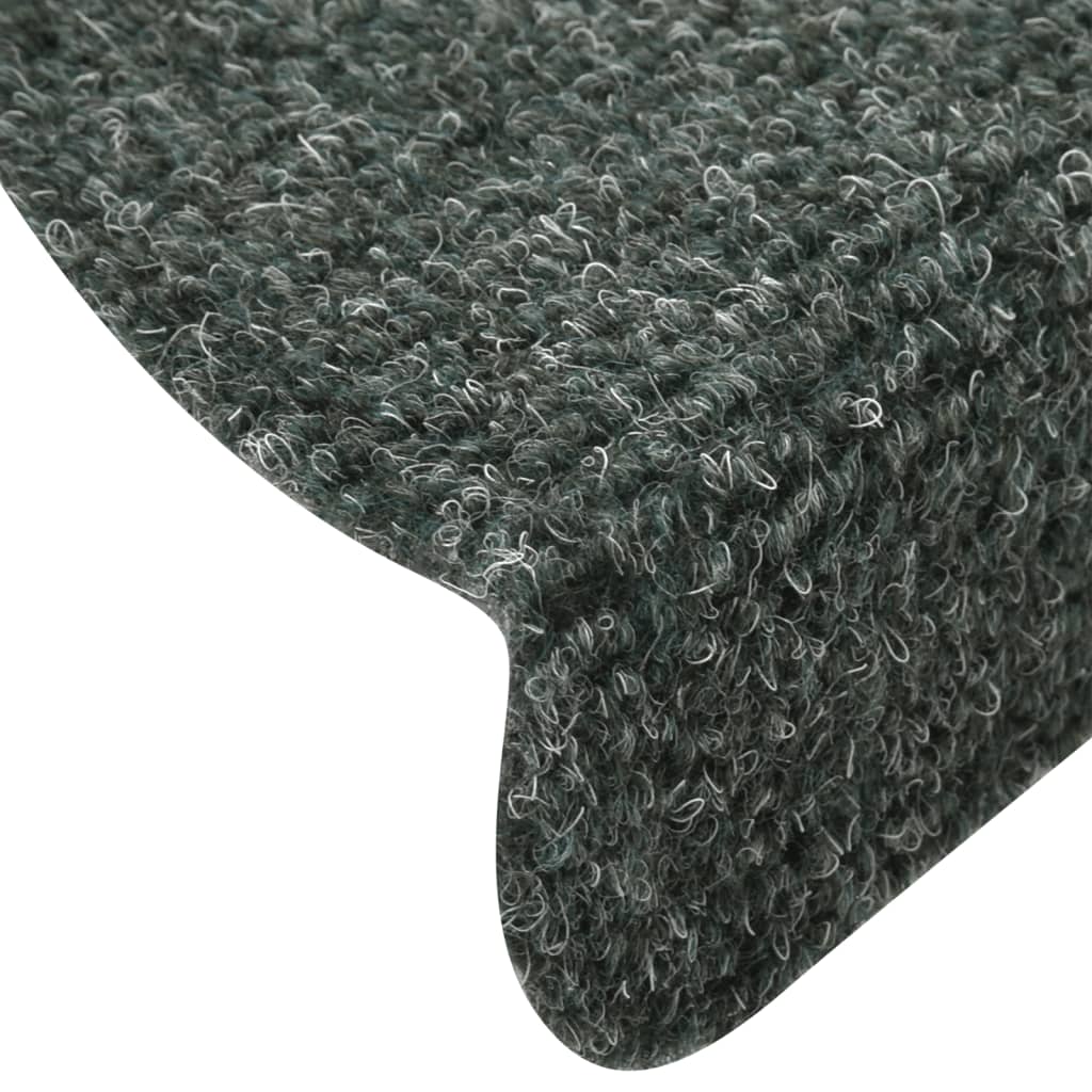 Selbstklebende Treppenmatten 10 Stk. Grün 65x21x4cm Nadelvlies