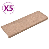Thumbnail for Treppenmatten 5 Stk. Braun 65x21x4 cm Nadelvlies