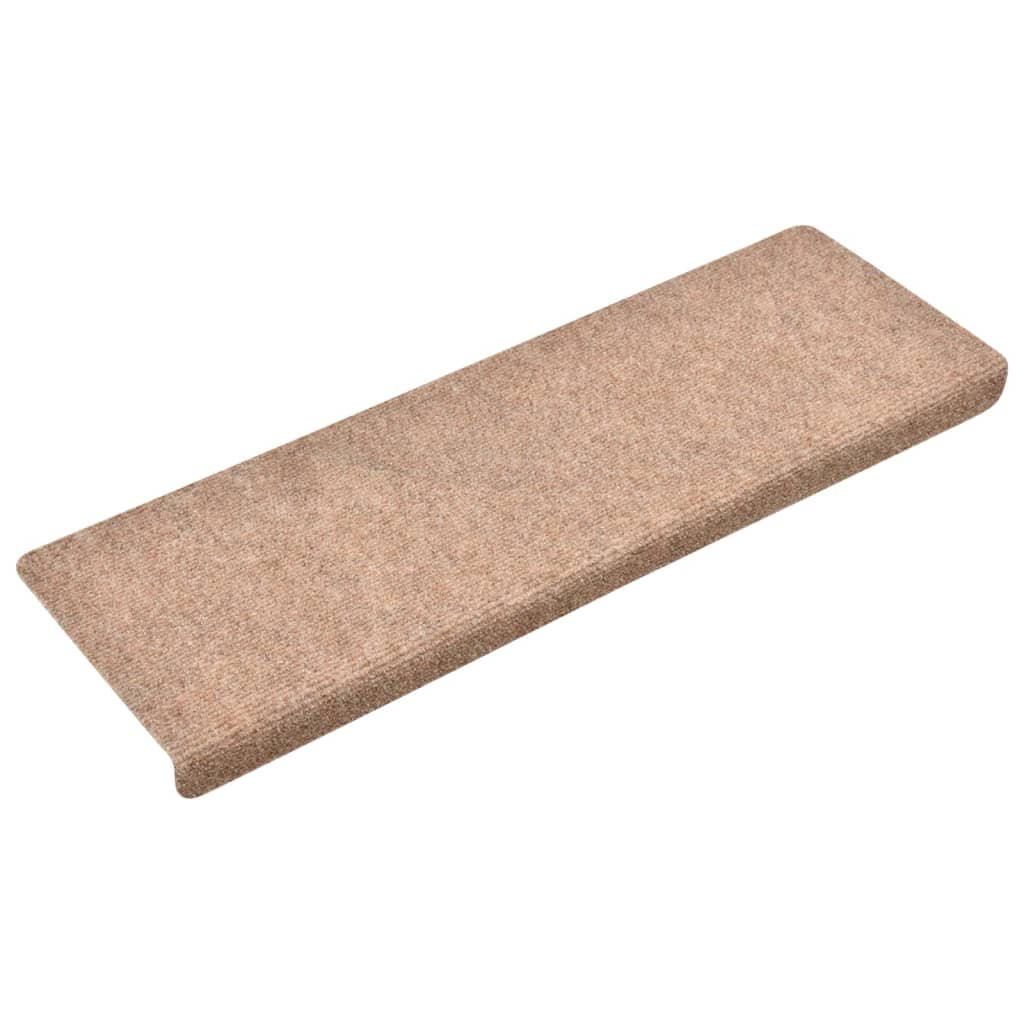 Treppenmatten 5 Stk. Braun 65x21x4 cm Nadelvlies