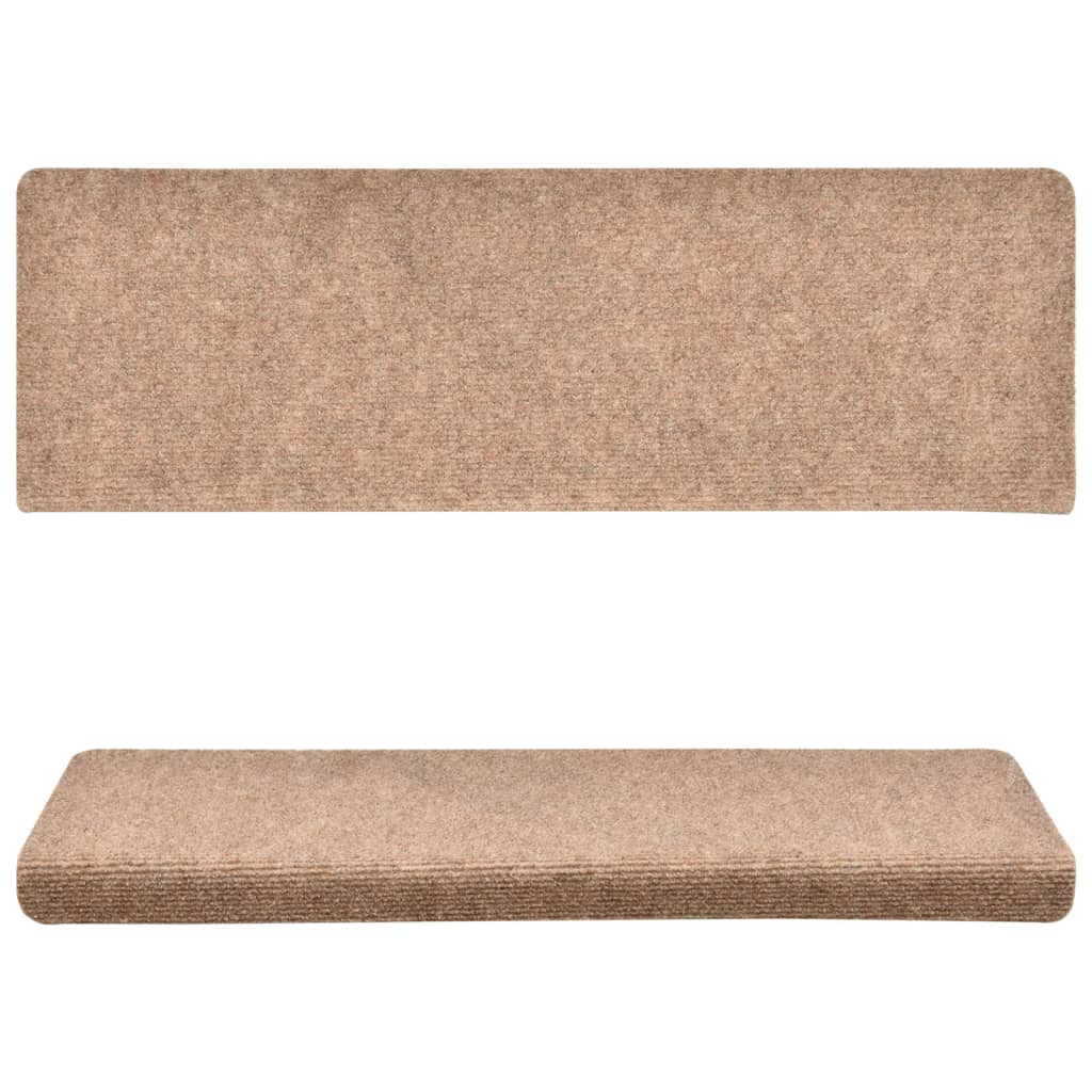 Treppenmatten 5 Stk. Braun 65x21x4 cm Nadelvlies