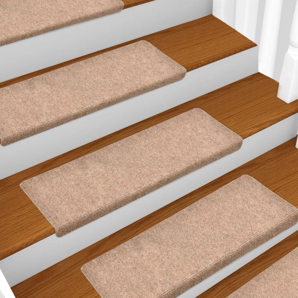 Treppenmatten 5 Stk. Braun 65x21x4 cm Nadelvlies