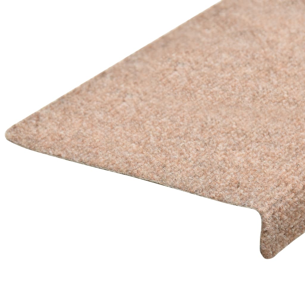 Treppenmatten 10 Stk. Braun 65x21x4 cm Nadelvlies