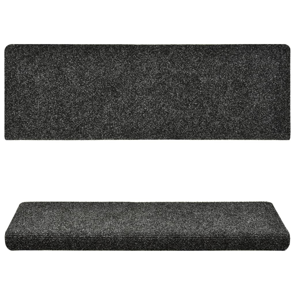 Treppenmatten 5 Stk. Grau 65x21x4 cm Nadelvlies