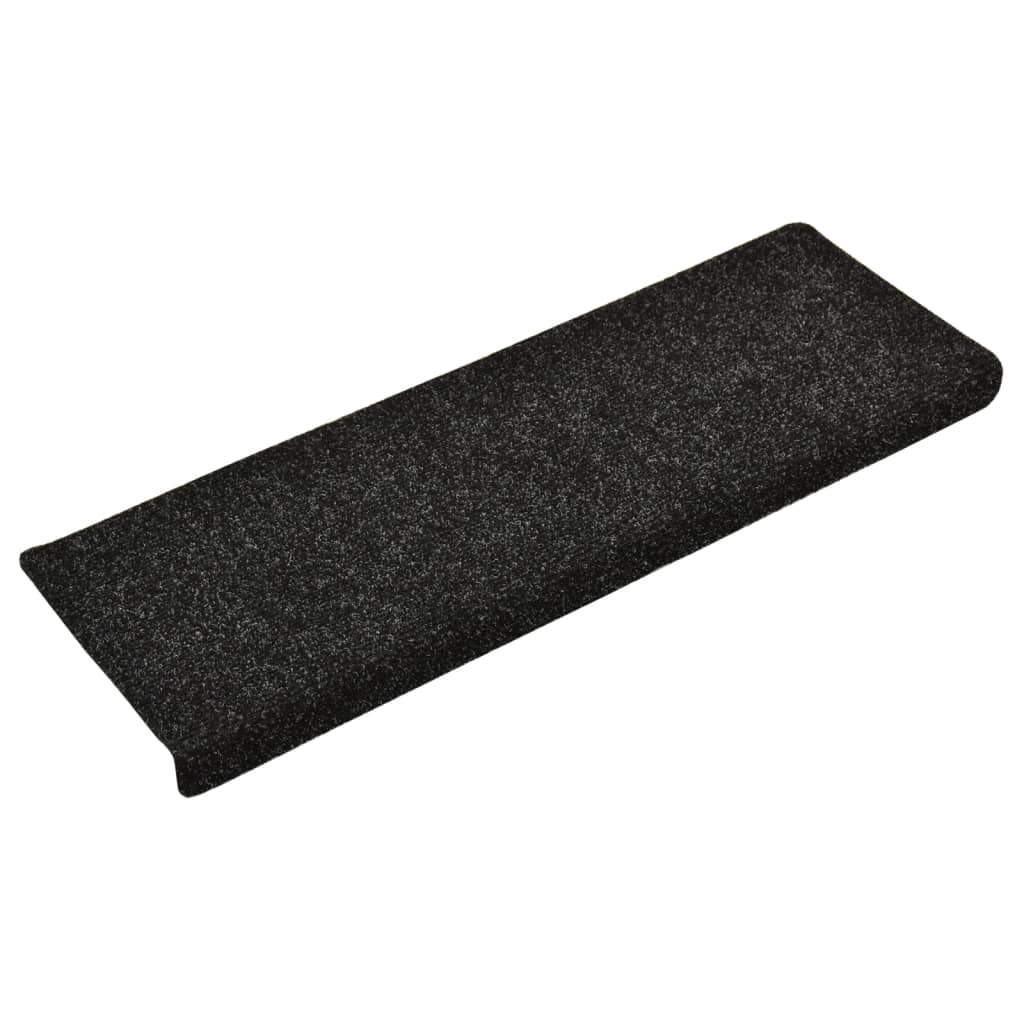 Treppenmatten 5 Stk. Schwarz 65x25 cm Nadelvlies