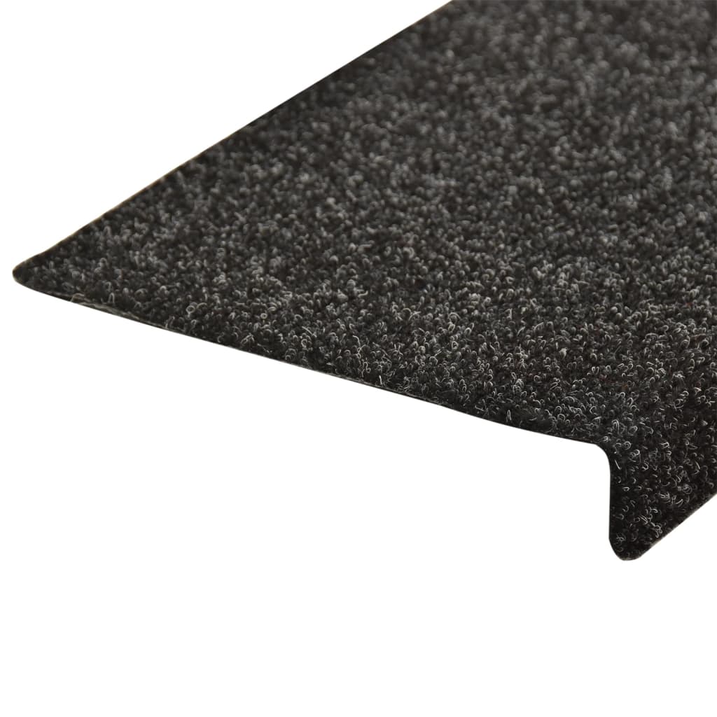 Treppenmatten 5 Stk. Schwarz 65x25 cm Nadelvlies