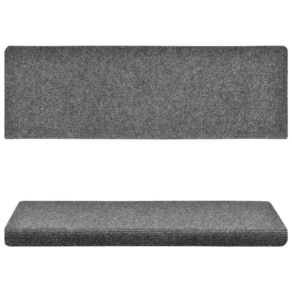 Treppenmatten 10 Stk. Hellgrau 65x25 cm Nadelvlies