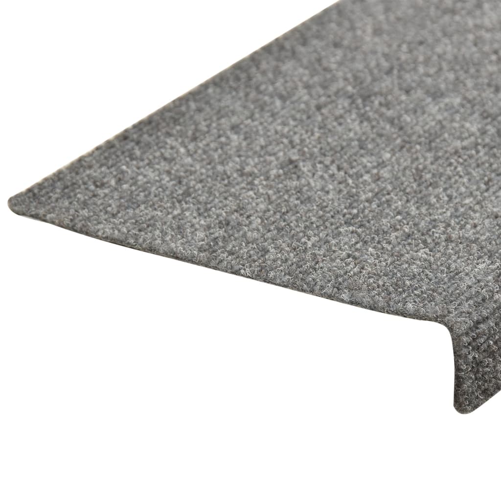 Treppenmatten 10 Stk. Hellgrau 65x25 cm Nadelvlies