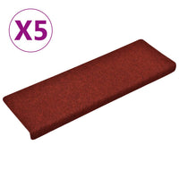 Thumbnail for Treppenmatten 5 Stk. Bordeauxrot 65x25 cm Nadelvlies