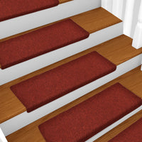 Thumbnail for Treppenmatten 5 Stk. Bordeauxrot 65x25 cm Nadelvlies